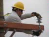 Daniel Lincoln, apprentice line technician, competes.