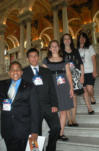 (Left to right) Shane Grannum, Daniel Jenkins, Suzannah Jackson, Sarah Rhodes and Veronica Sharpe on the Youth Tour